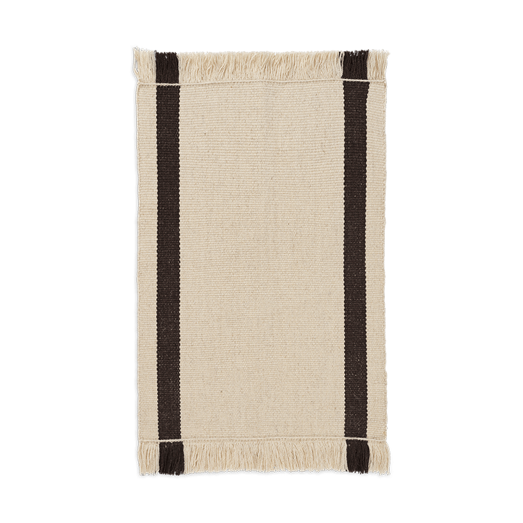 Ferm Living Calm kelim door mat Off-white, Coffee, 50x70 cm
