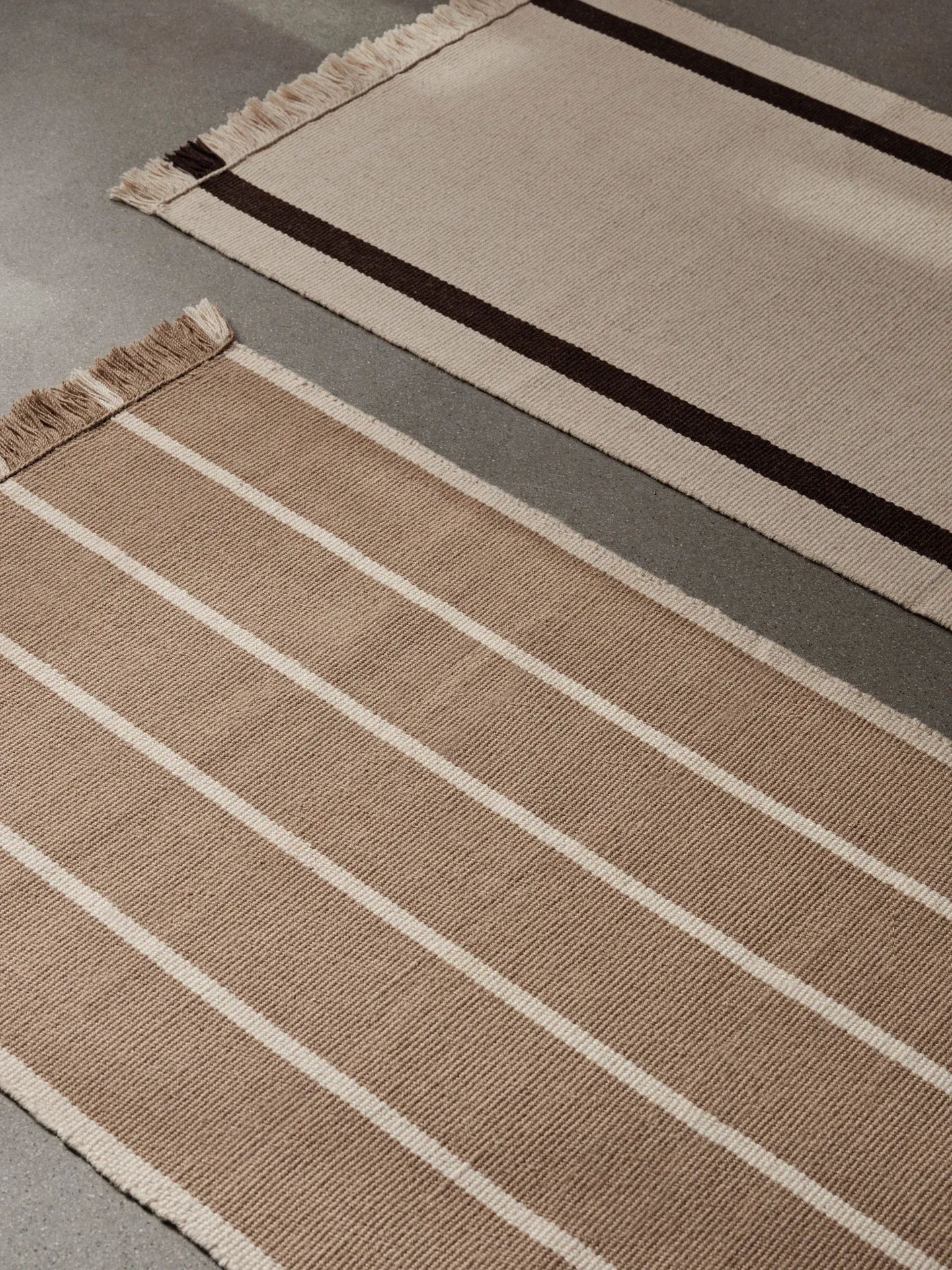 Calm kelim walking mat, Dark Sand, Off-white, 80x200 cm Ferm Living