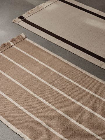 Calm kelim walking mat - Dark Sand, Off-white, 80x200 cm - ferm LIVING