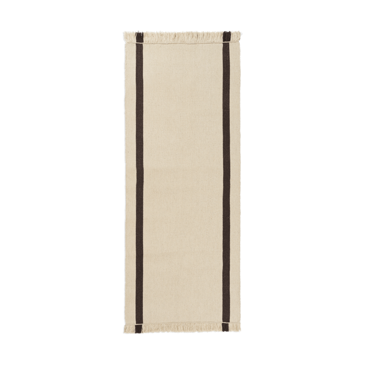 Calm kelim walking mat - Off-white, Coffee, 80x200 cm - ferm LIVING