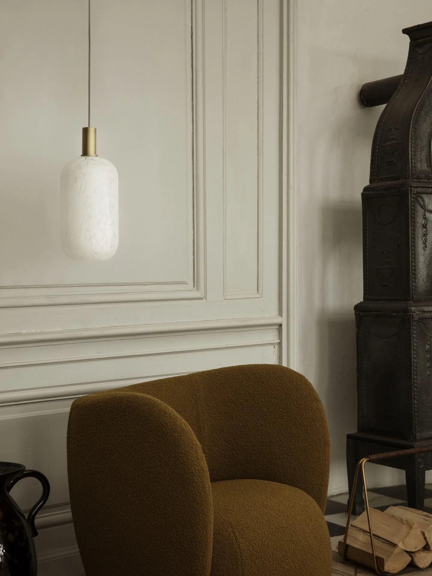 Casca Shade glass lamp shade tall Ø18.6 cm, Milk Ferm Living