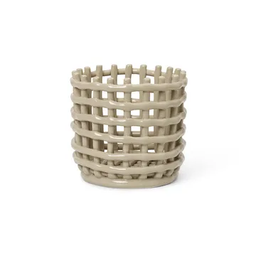 Ceramic braided basket Ø16 cm - cashmere - Ferm Living