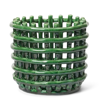 Ceramic braided basket Ø16 cm - Emerald Green - Ferm Living