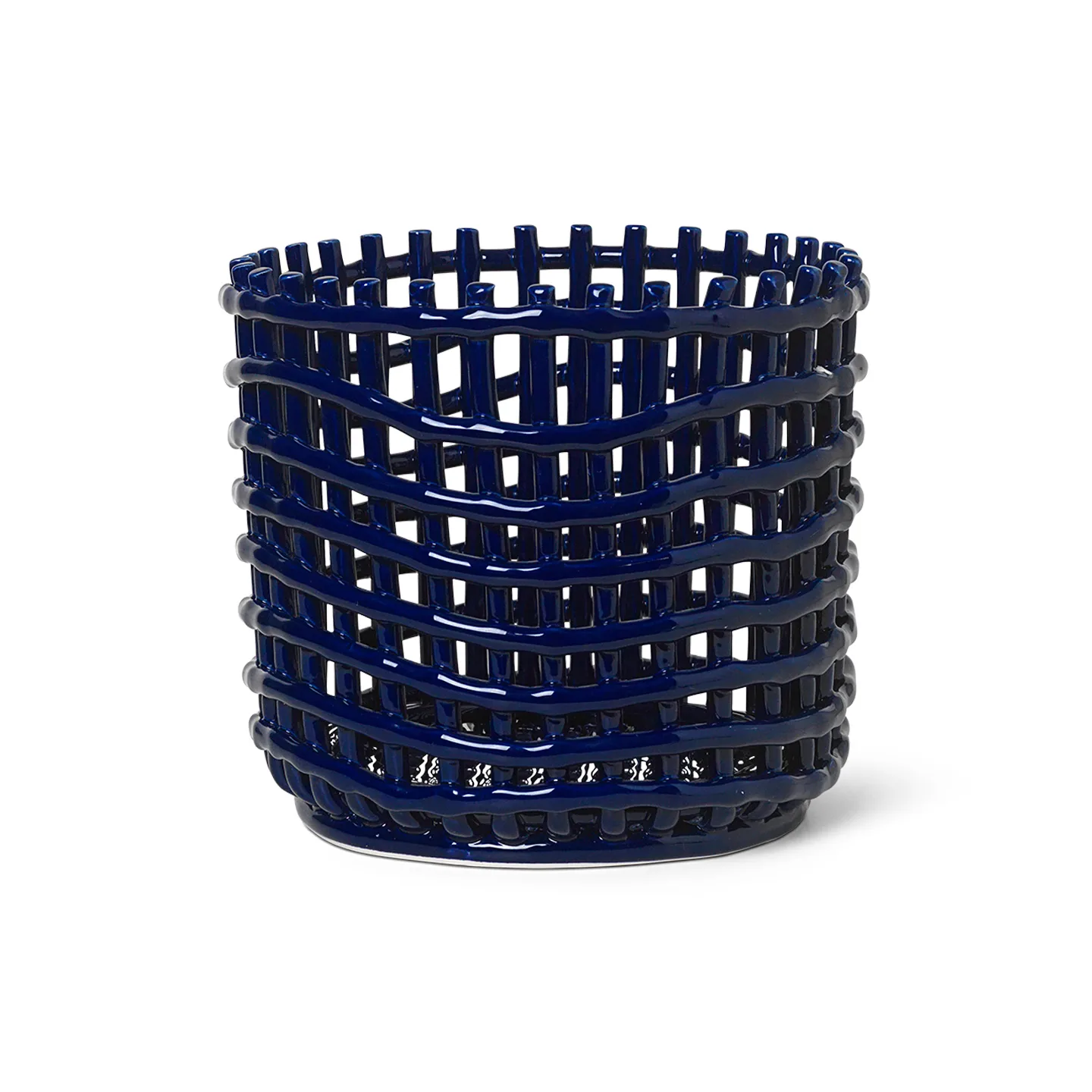Ceramic braided basket Ø23.5 cm, blue Ferm Living