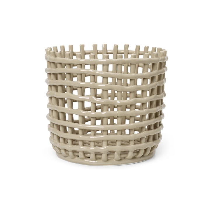 Ceramic braided basket Ø23.5 cm - cashmere - Ferm LIVING