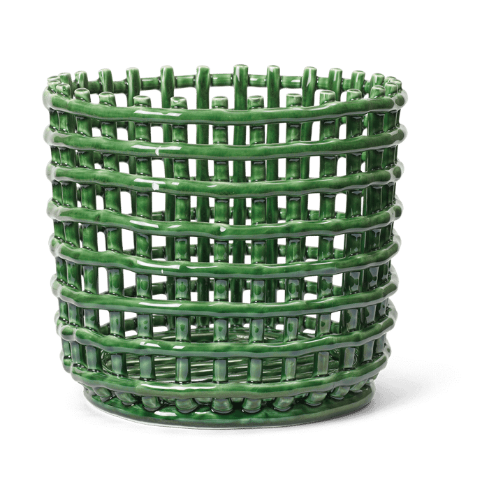 Ceramic braided basket Ø23.5 cm - Emerald Green - Ferm Living