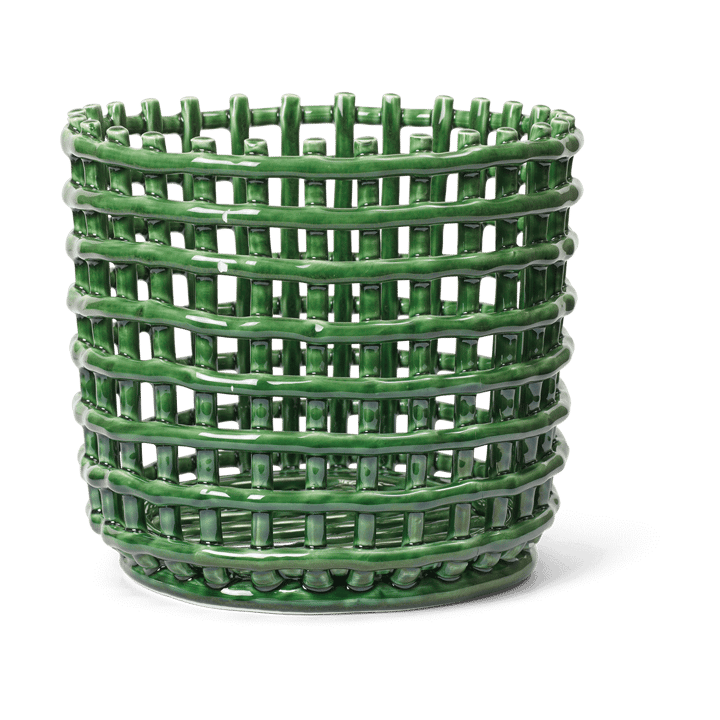 Ceramic braided basket Ø23.5 cm - Emerald Green - Ferm LIVING