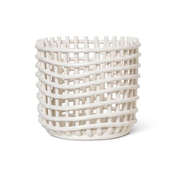 Ceramic braided basket Ø23.5 cm - off white - Ferm Living