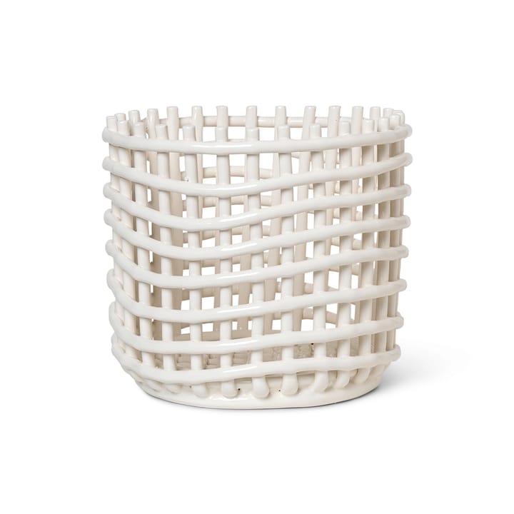 Ceramic braided basket Ø23.5 cm - off white - ferm LIVING