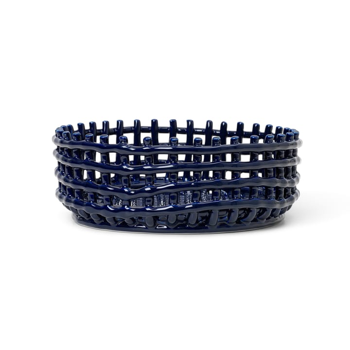 Ceramic braided bowl - blue - Ferm Living
