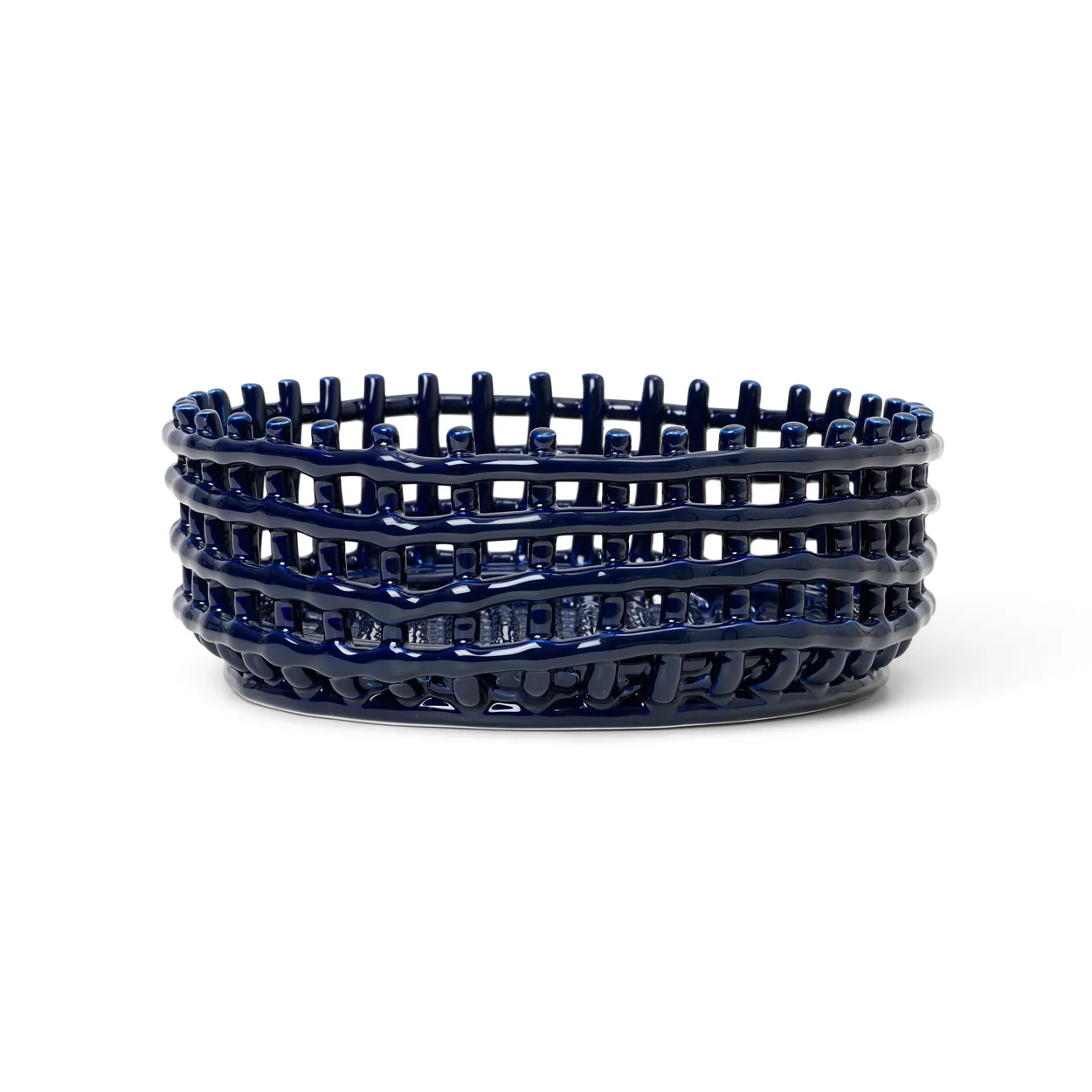 Ferm Living Ceramic braided bowl blue | Scandinavian Design | Decorative bowls | Blue