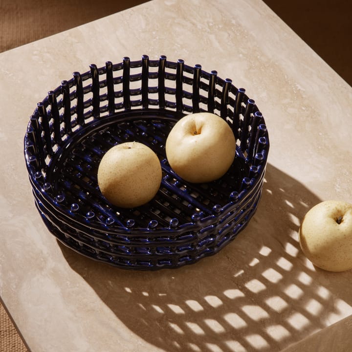 Ceramic braided bowl - blue - ferm LIVING