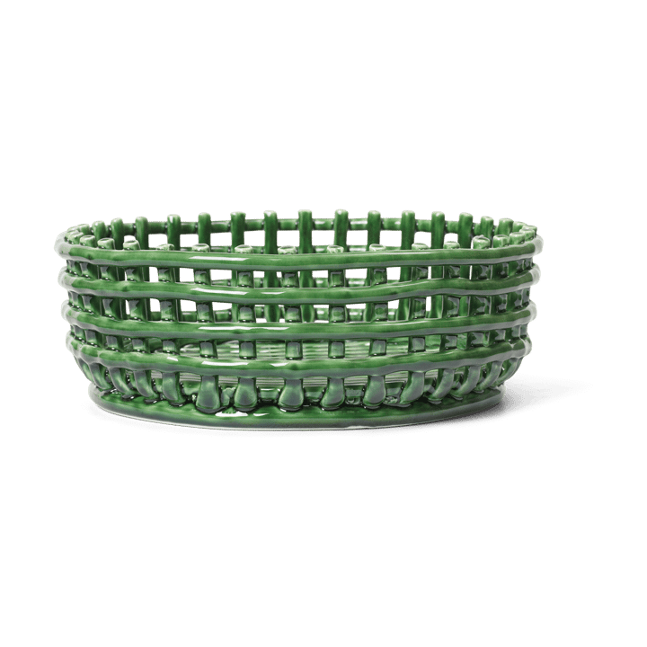 Ceramic braided bowl - Emerald Green - ferm LIVING