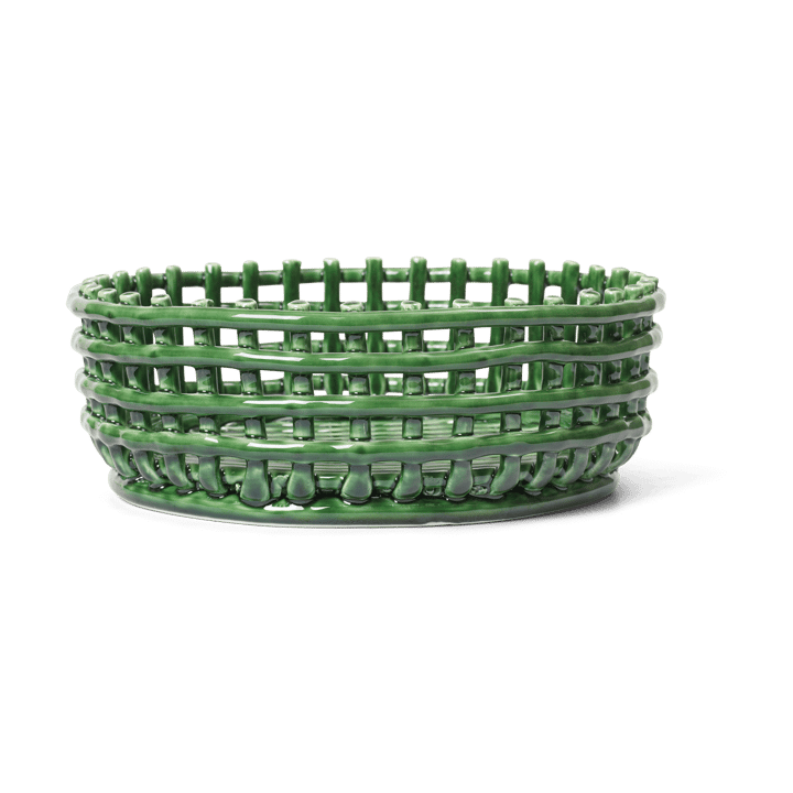 Ceramic braided bowl - Emerald Green - Ferm LIVING