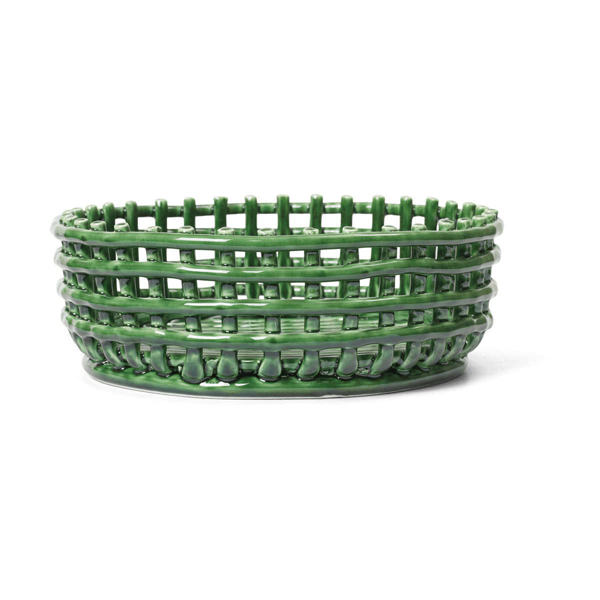 Ferm Living Ceramic braided bowl Emerald Green | Scandinavian Design | Decorative bowls | Green