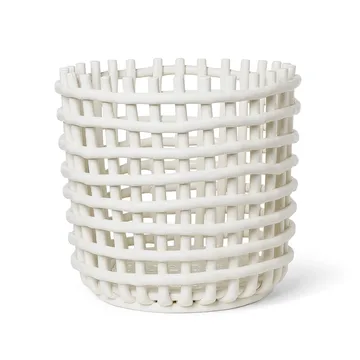Ceramic plaited basket Ø35 cm - Off white - Ferm Living