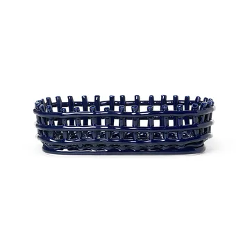 Ceramic plated basket oval 15x30 cm - Blue - Ferm Living