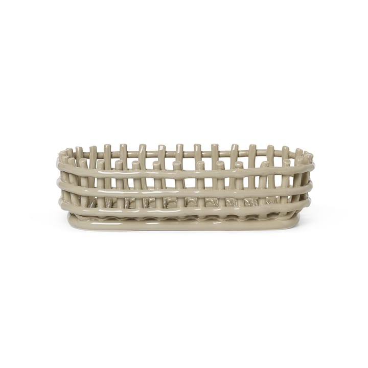 Ceramic plated basket oval 15x30 cm - Cashmere - ferm LIVING