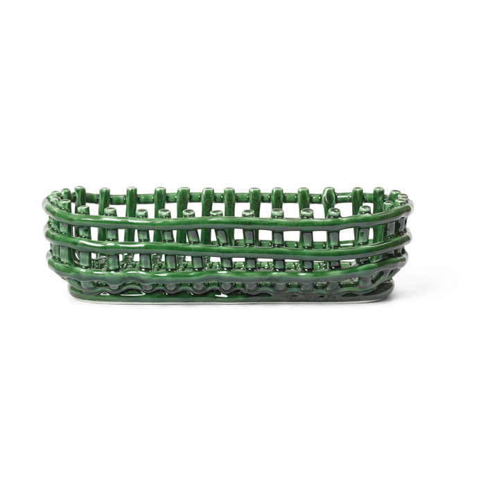 Ceramic plated basket oval 15x30 cm - Emerald Green - Ferm Living