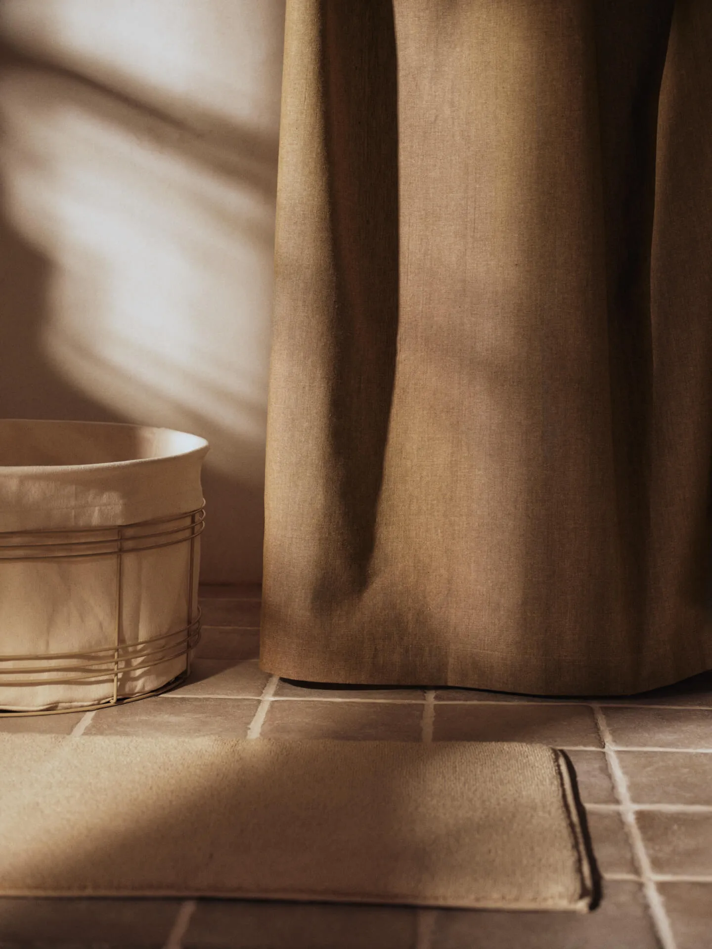 Chambray shower curtain, Olive Ferm Living