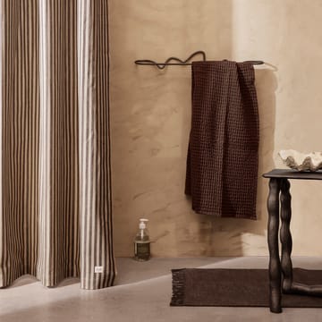 Chambray shower curtain - Sand-black - ferm LIVING