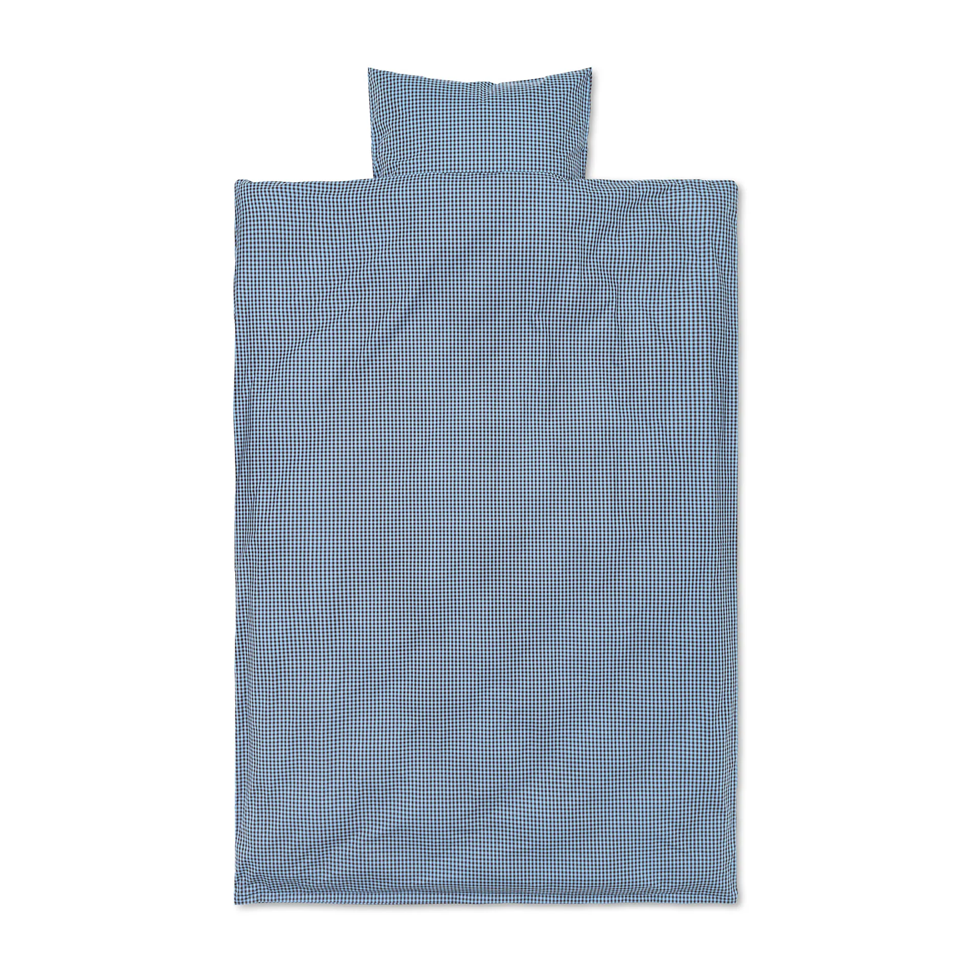 Check bed set 140x200 cm, Faded blue-choco Ferm Living