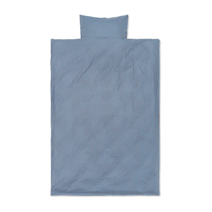 Check bed set 140x200 cm - Faded blue-choco - Ferm LIVING