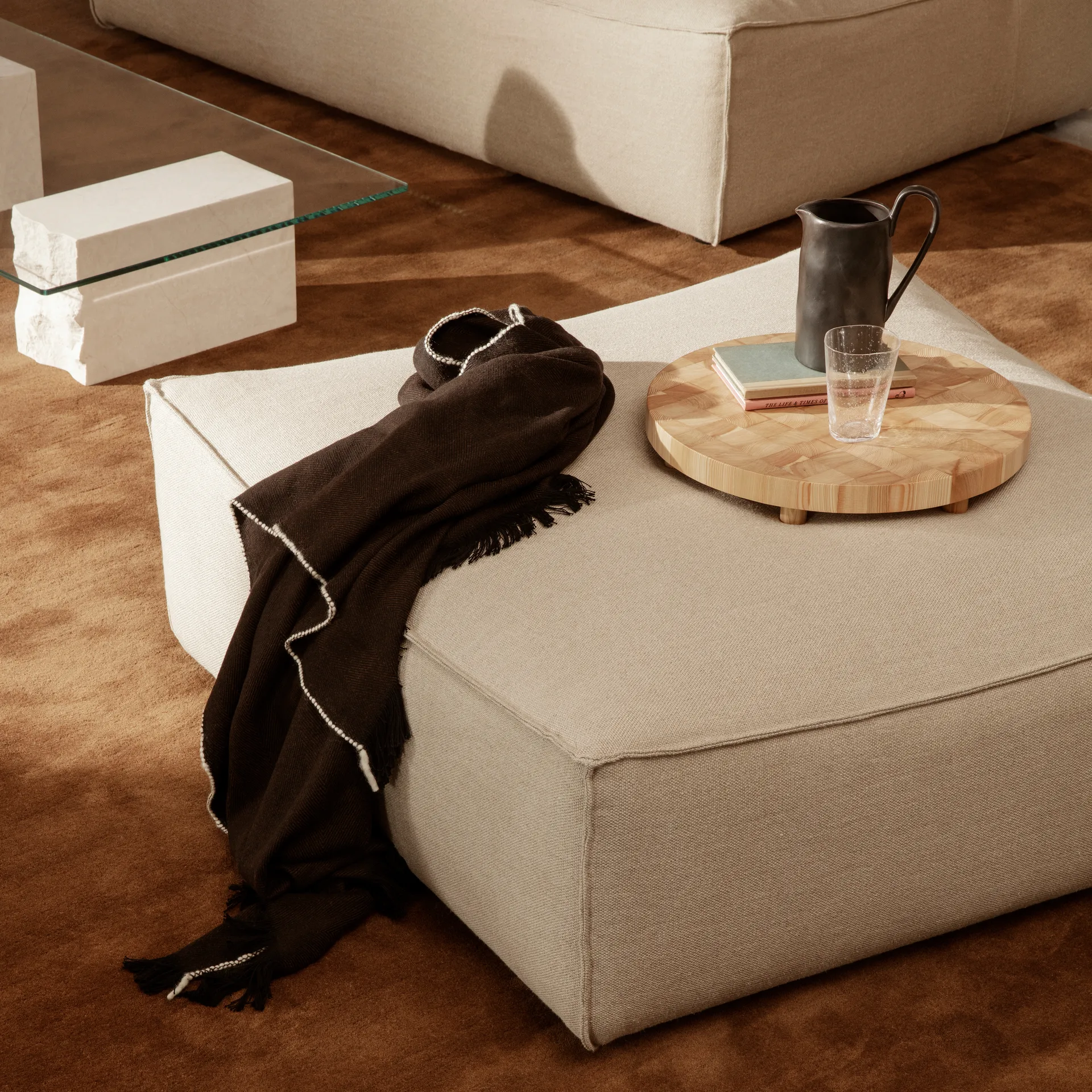 Chess cutting board round, large Ø45 cm Ferm Living