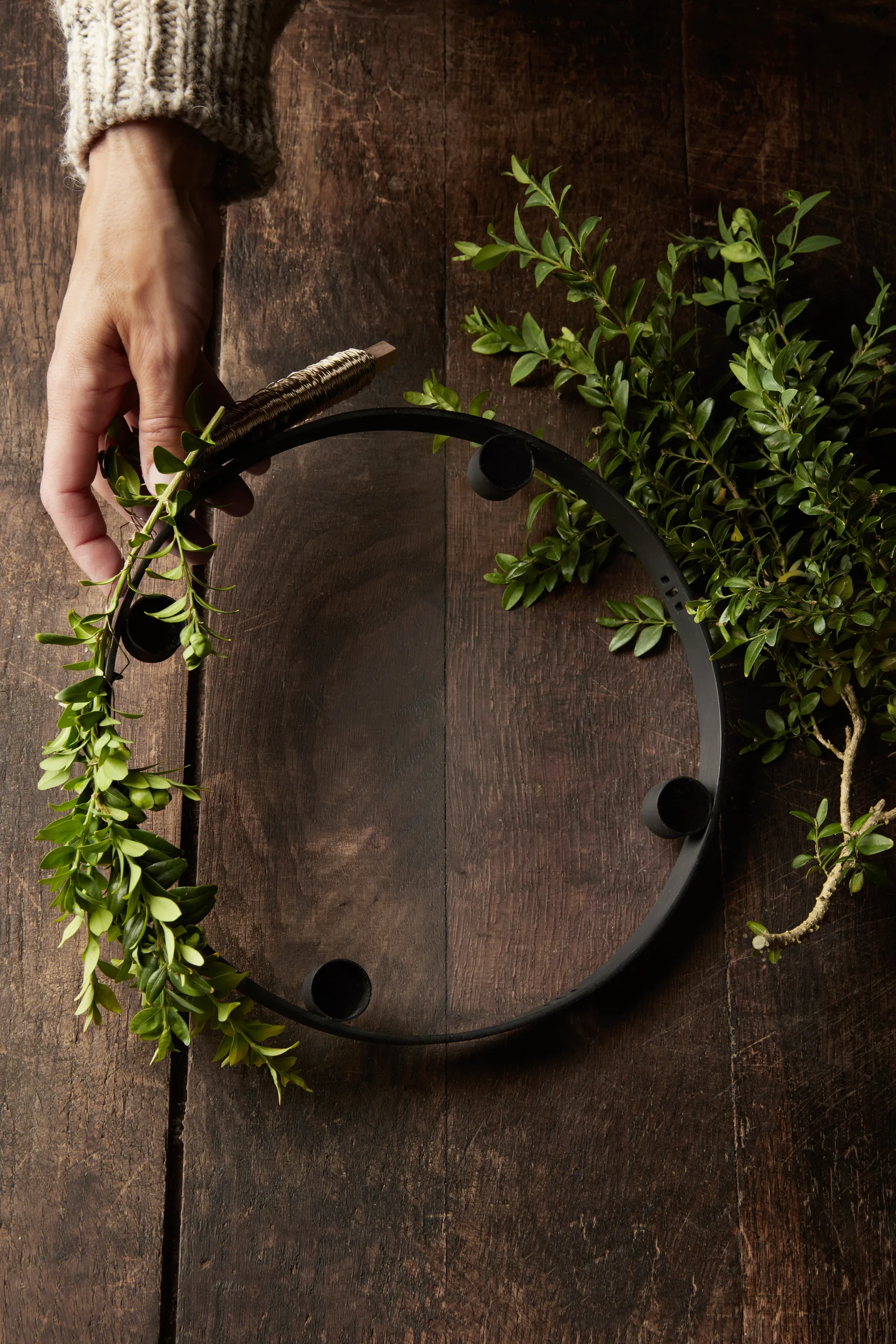 Circle black brass candle sticks, large (incl. suspension) Ferm Living