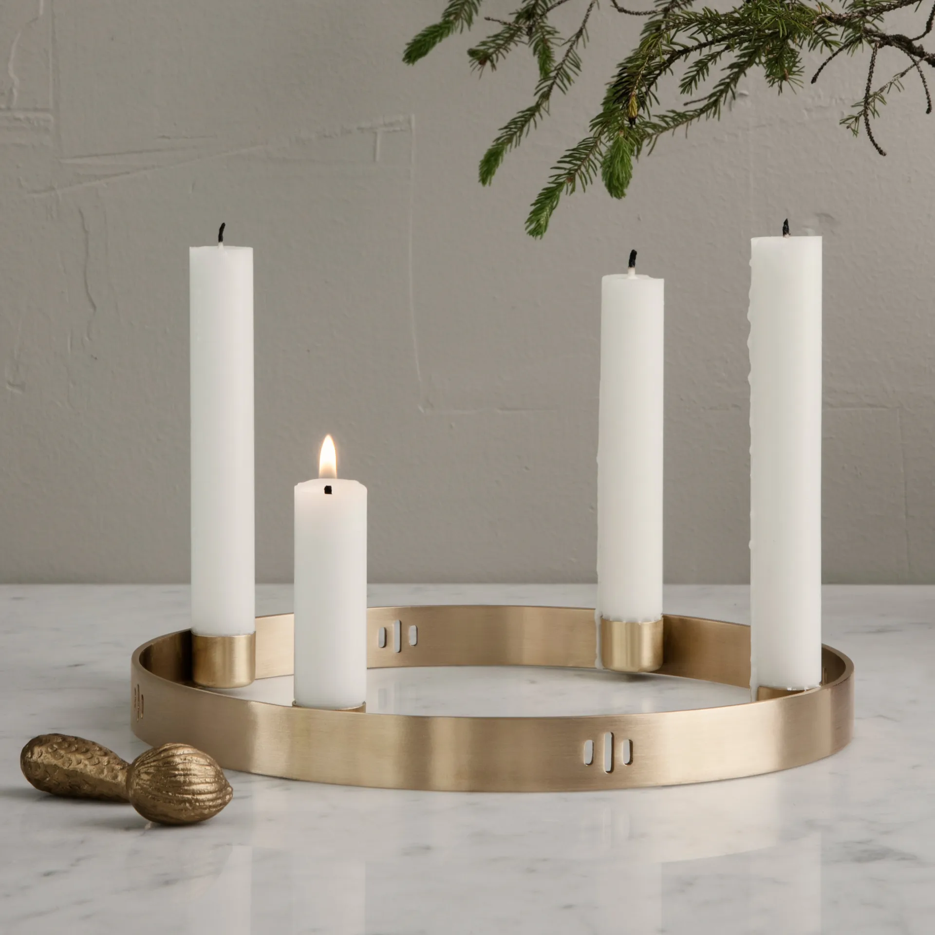 Circle brass candleholder, small Ferm Living
