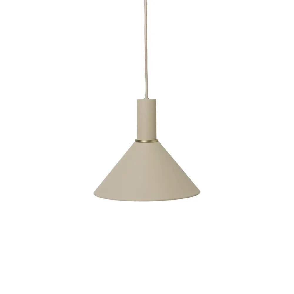 Collect pendant lamp, Cashmere, low, cone shade Ferm Living