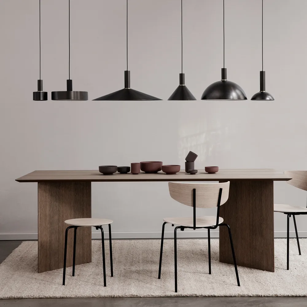 Collect pendant lamp, Cashmere, low, cone shade Ferm Living