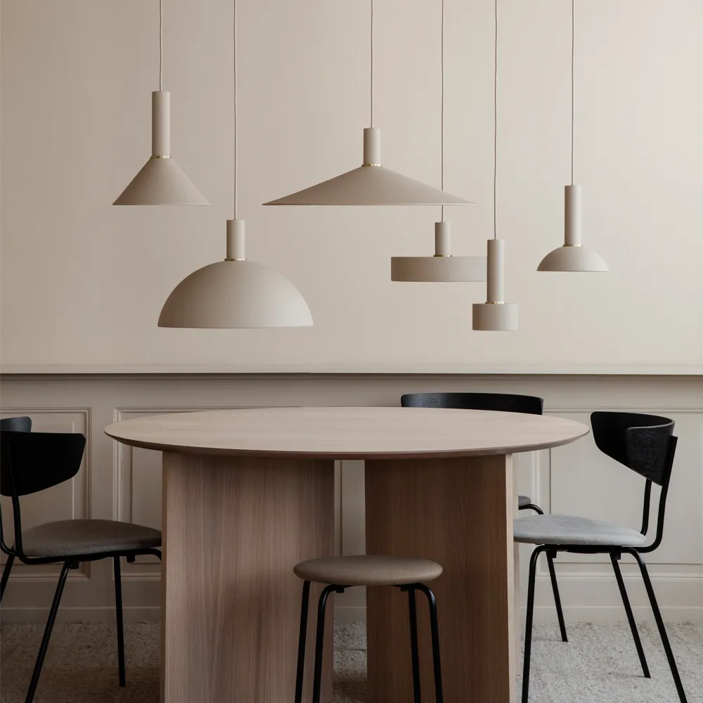 Collect pendant lamp, Cashmere, low, cone shade Ferm Living