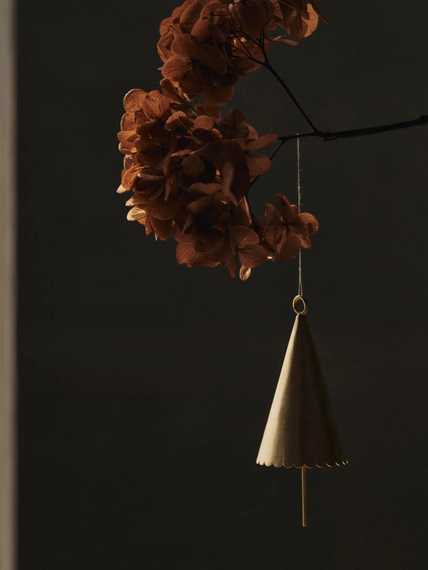 Cone bell decoration hangings 2-pack, Brass Ferm Living