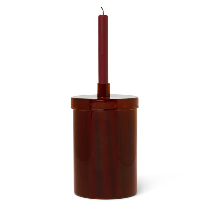 Countdown to Christmas glass jar with 24 light - dark red - Ferm LIVING