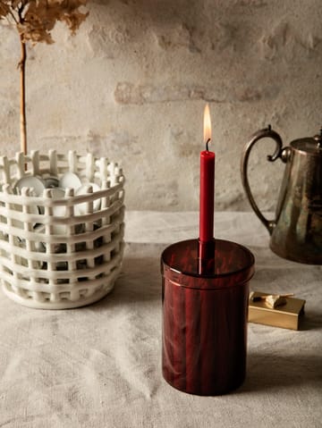 Countdown to Christmas glass jar with 24 light - dark red - Ferm Living