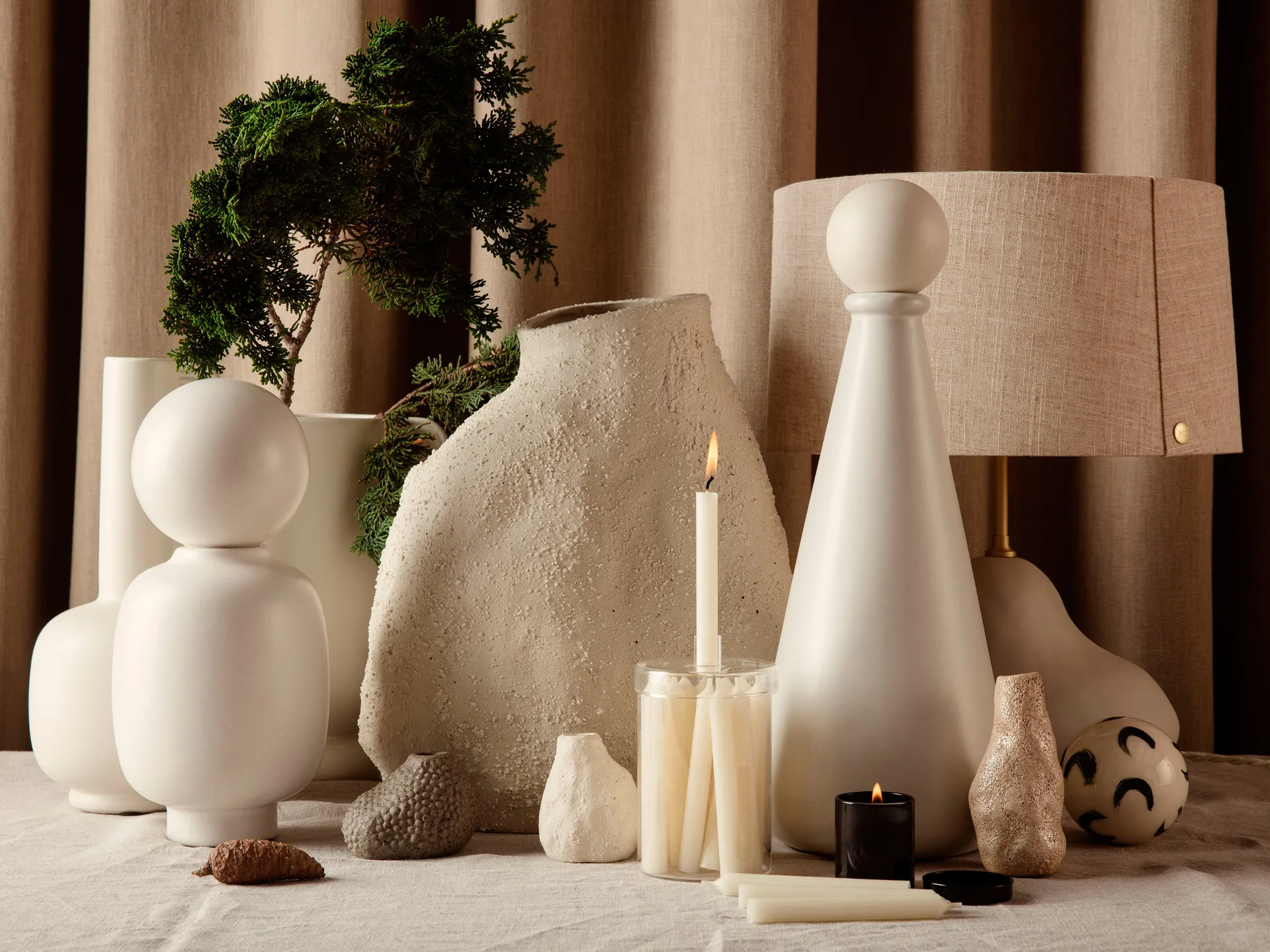 Countdown to Christmas glass jar with 24 light, off white Ferm Living