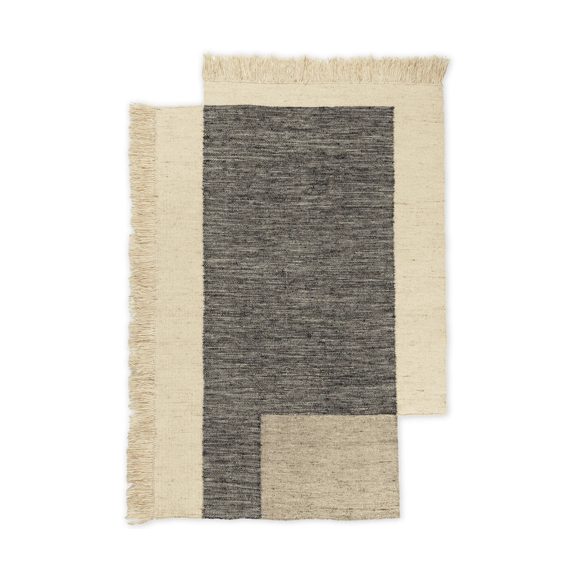Counter wool rug, Charcoal-Off-white, 140x200 cm Ferm Living