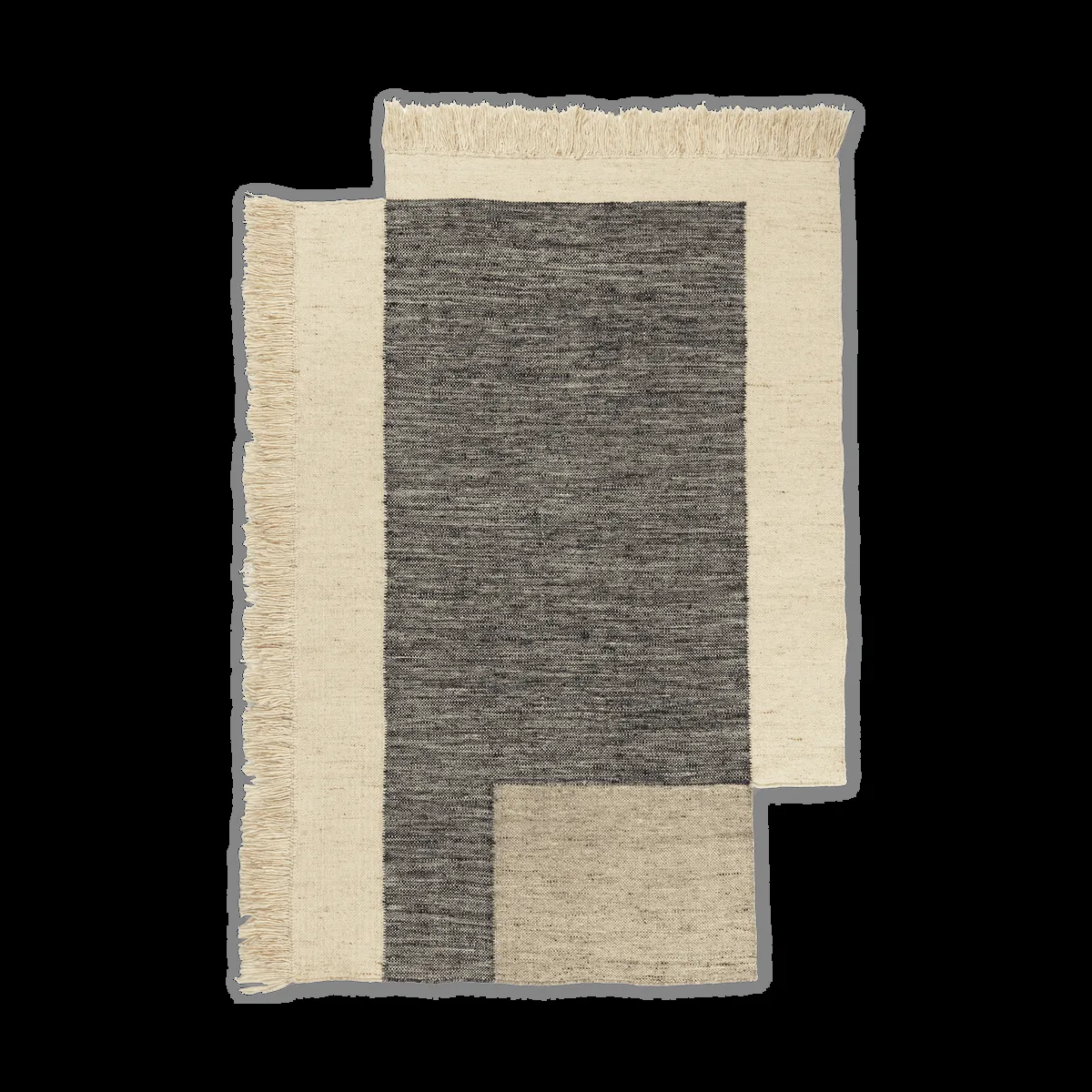 Ferm Living Counter wool rug Charcoal-Off-white, 140x200 cm
