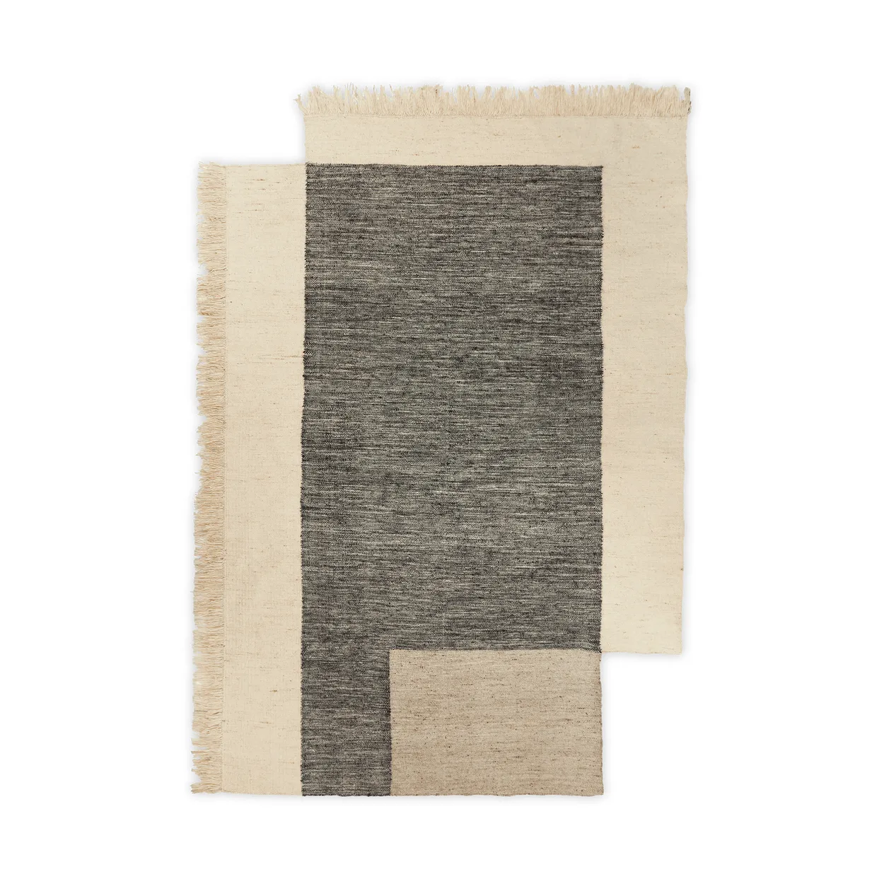 Ferm Living Counter wool rug Charcoal-Off-white, 200x300 cm