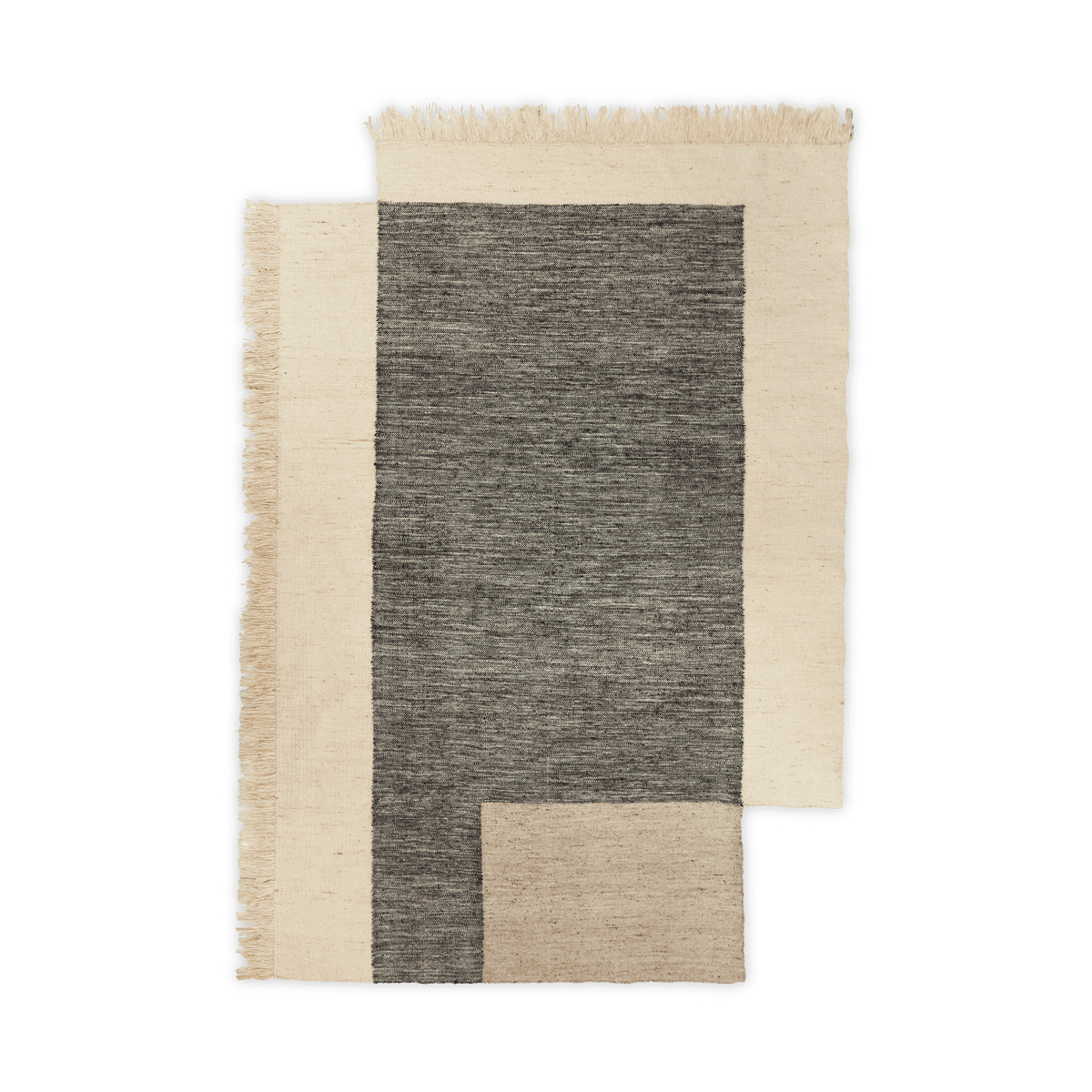 Ferm Living Counter wool rug Charcoal-Off-white, 200x300 cm
