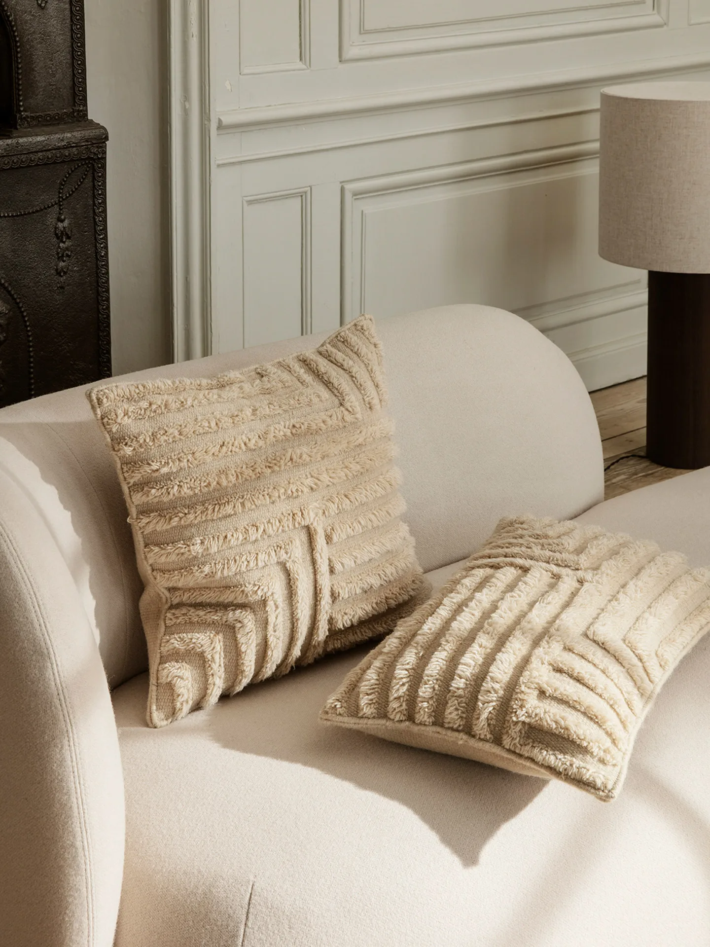 Crease cushion 50x50 cm, Light Sand Ferm Living