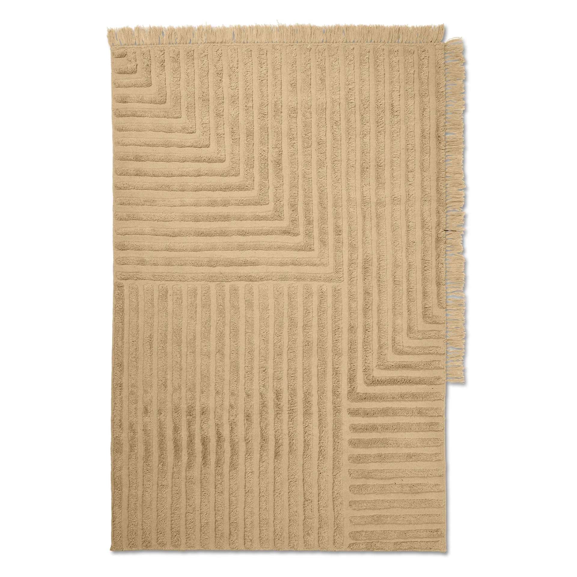 Crease wool carpet 140x200 cm, Light Sand Ferm Living