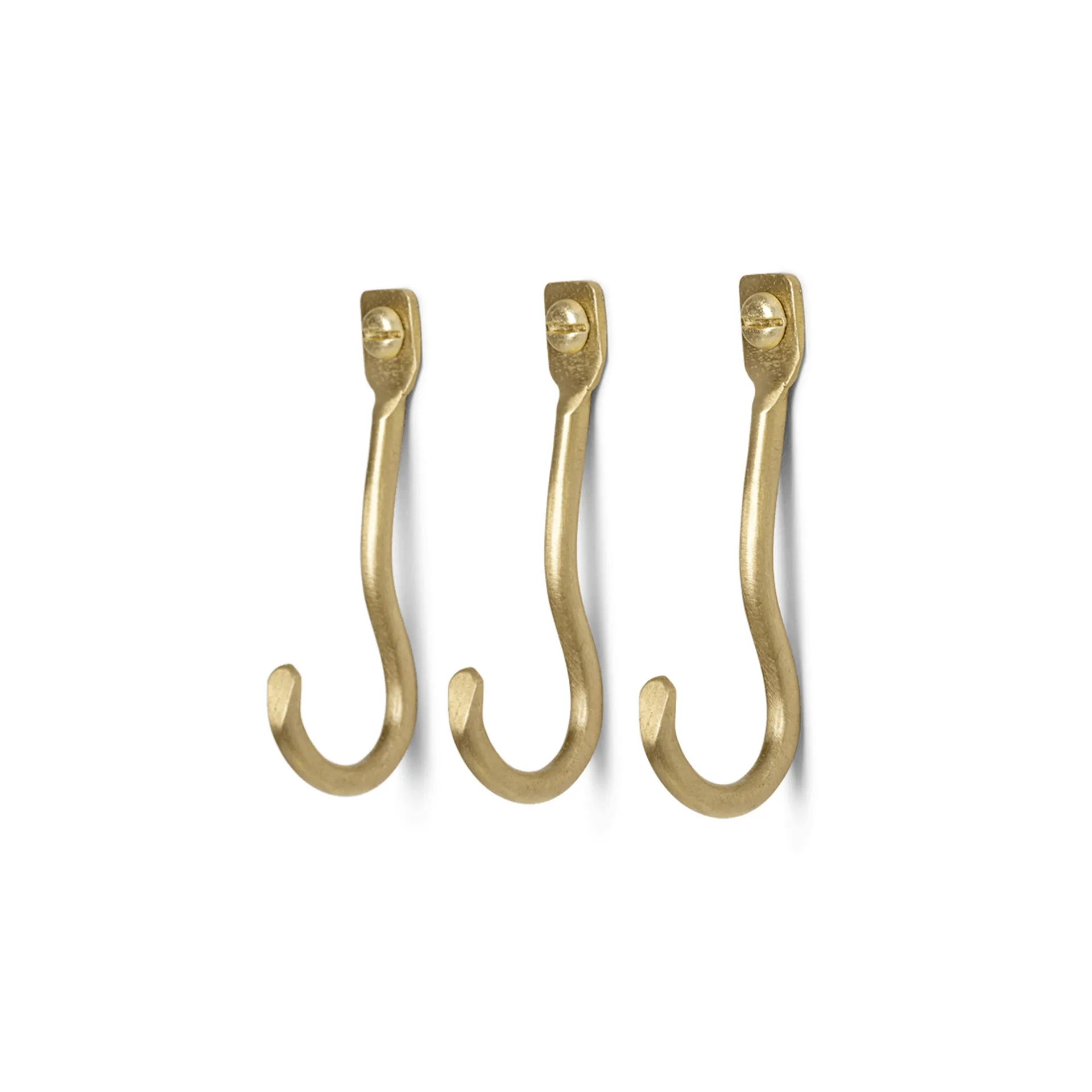 Curvature hook 3-pack, brass Ferm Living
