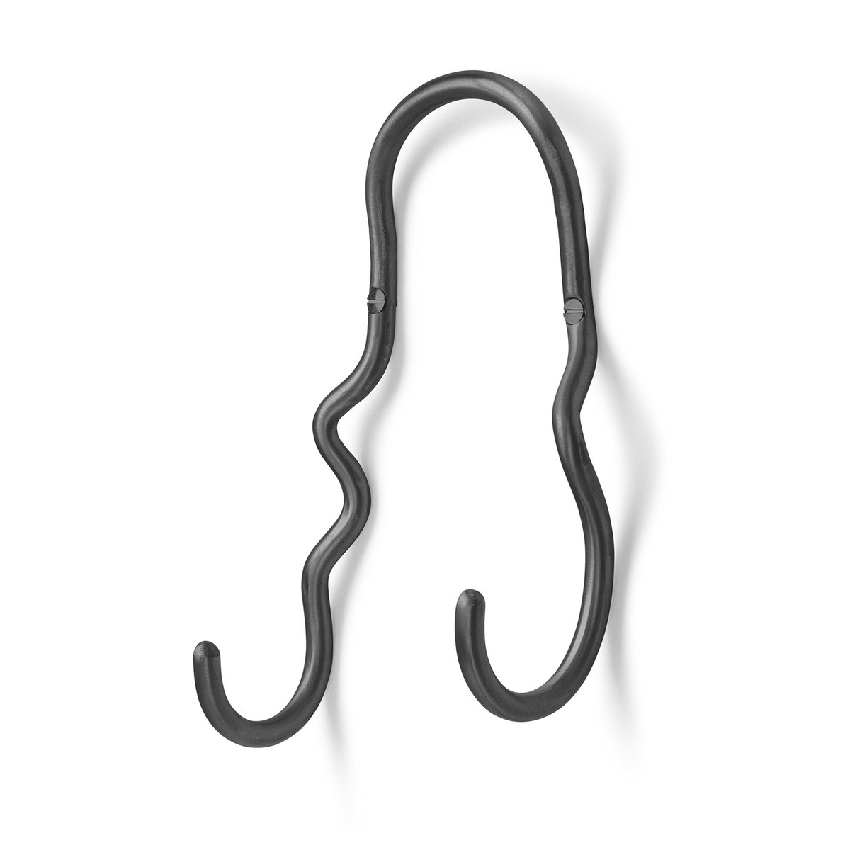 Ferm Living Curvature hook double Black brass | Scandinavian Design | Clothes hooks & hangers | Black