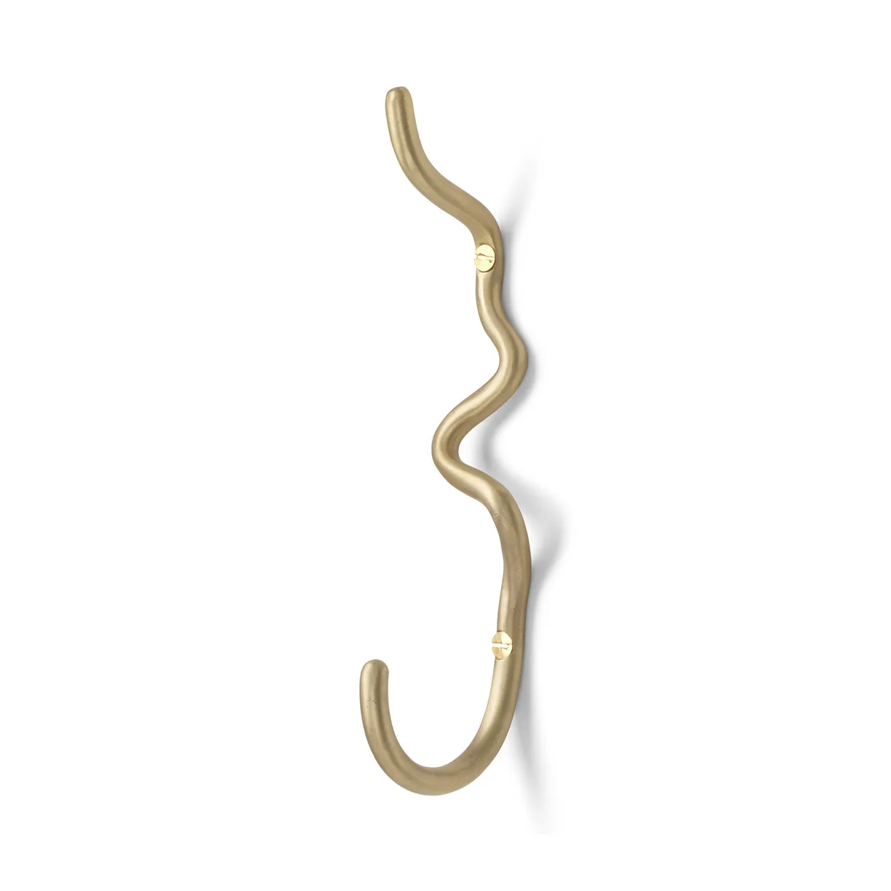 Ferm Living Curvature hook single brass | Scandinavian Design | Clothes hooks & hangers | Gold-coloured
