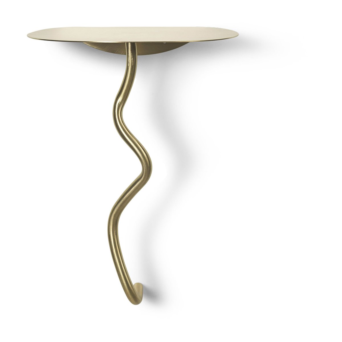 Ferm Living Curvature wall table Brass | Scandinavian Design | Side tables | Gold-coloured