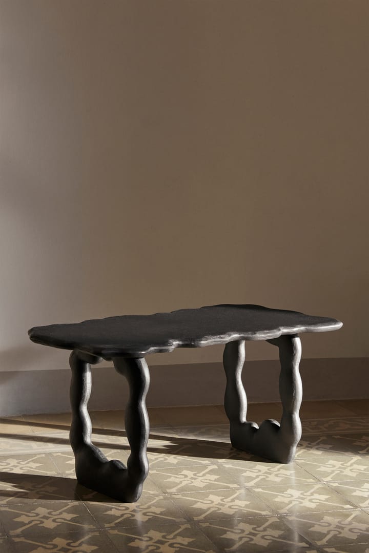Dal Piece coffee table 100x50x47 cm - Black Aluminium - ferm LIVING