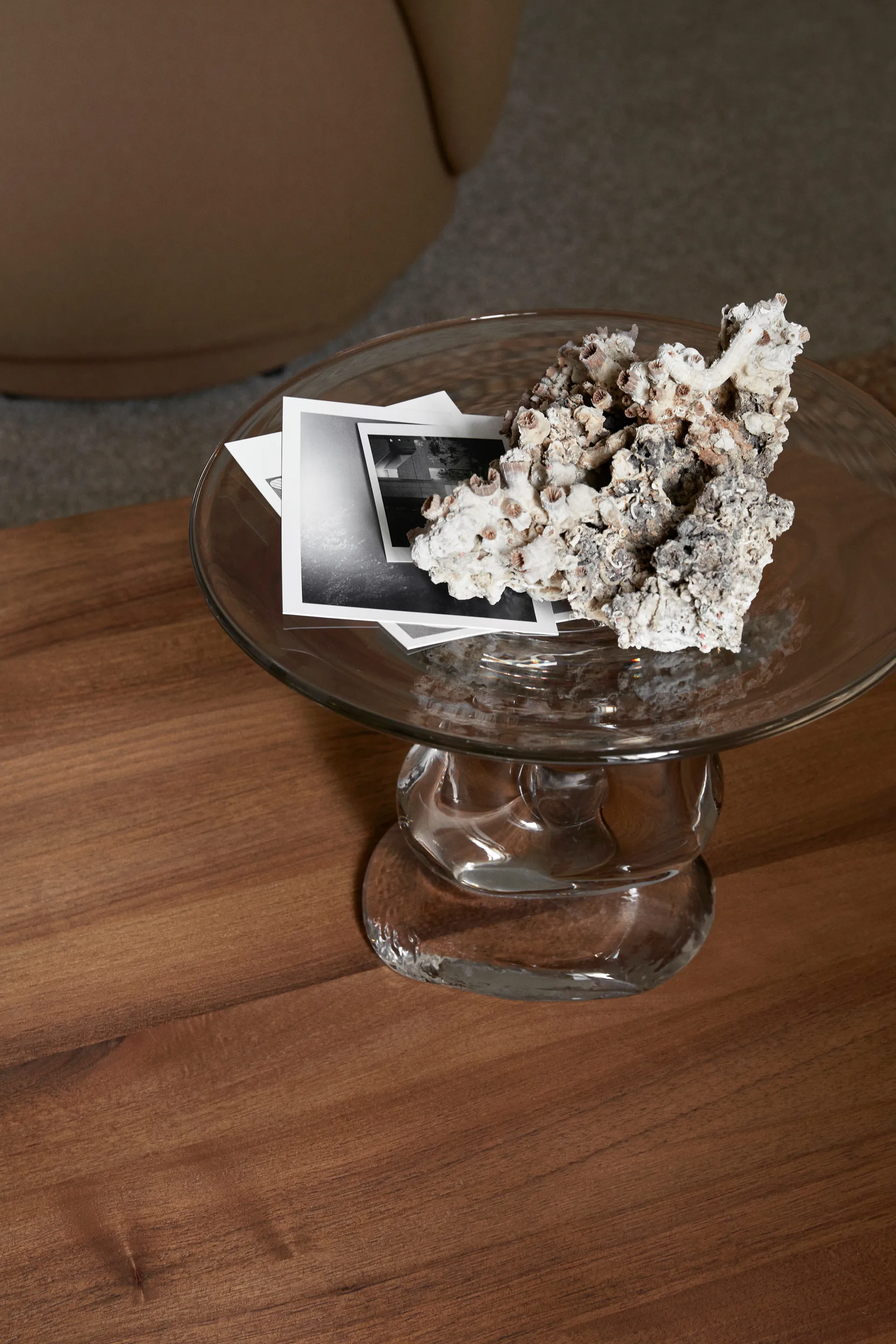 Damo glass centerpiece tray Ø30 cm, Clear Ferm Living