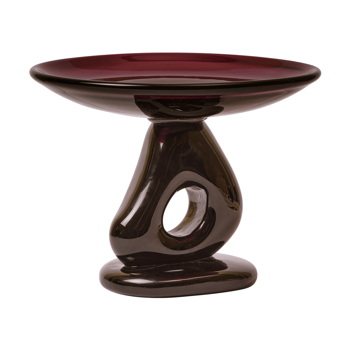 Ferm Living Damo glass centerpiece tray Ø30 cm Dark grape